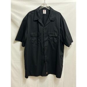 Dickies Unisex 3XL Black Short Sleeve Button Up Work Shirt Twill 1574 BK